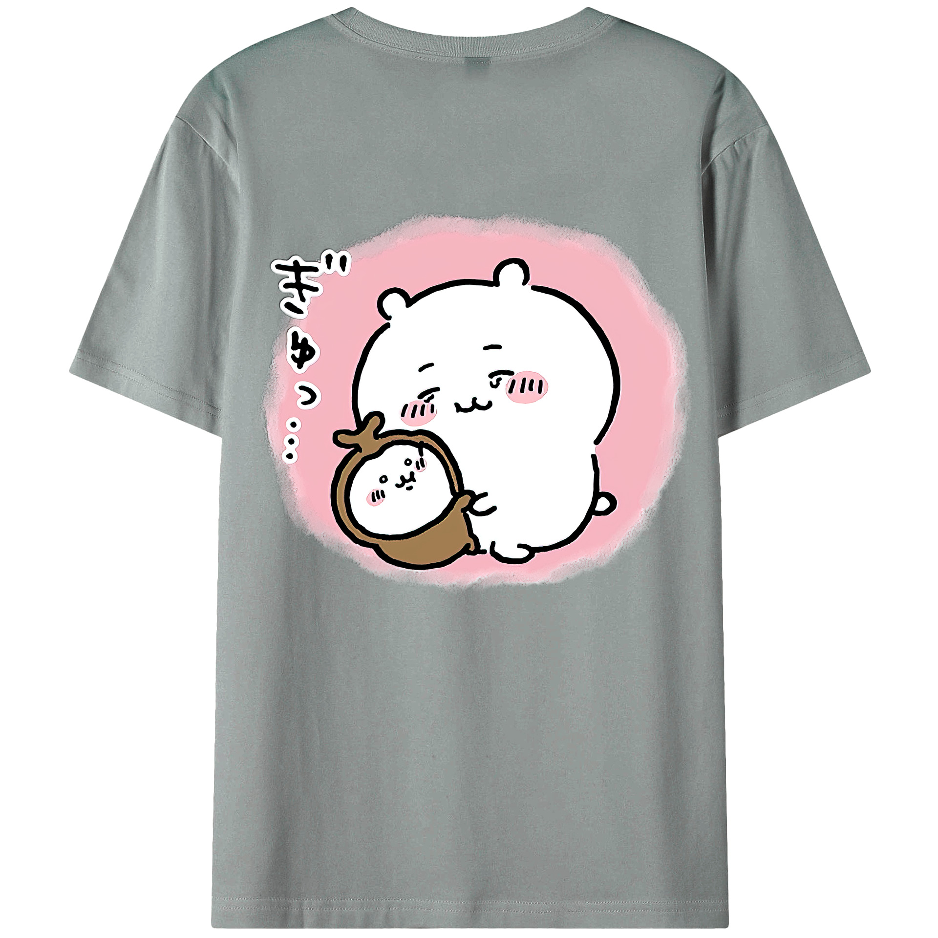 （画像用） ちいかわ ちいかわ Chii-kawa chiikawa 綿100％ メンズ半袖Tシャツ（バックプリント） 通気性